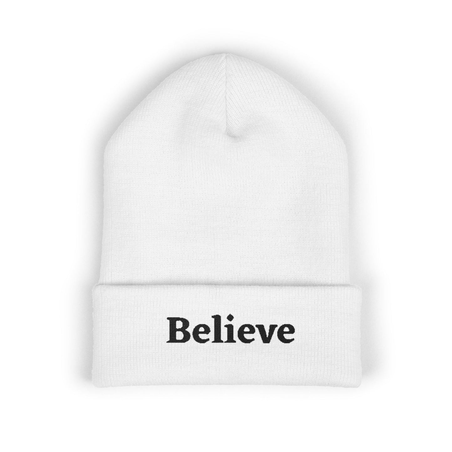 Beanie - 'Believe' Embroidered Classic Cuffed Beanie