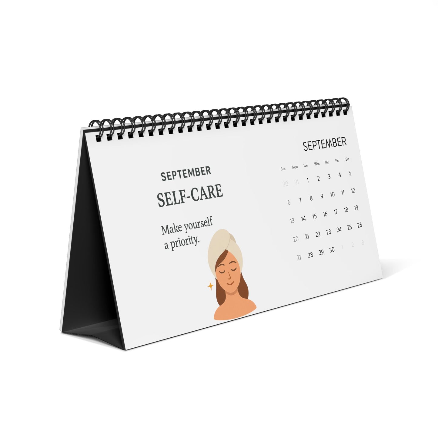 2026 Reset Grid Desktop Calendar — Monthly Self-Care & Motivation Planner