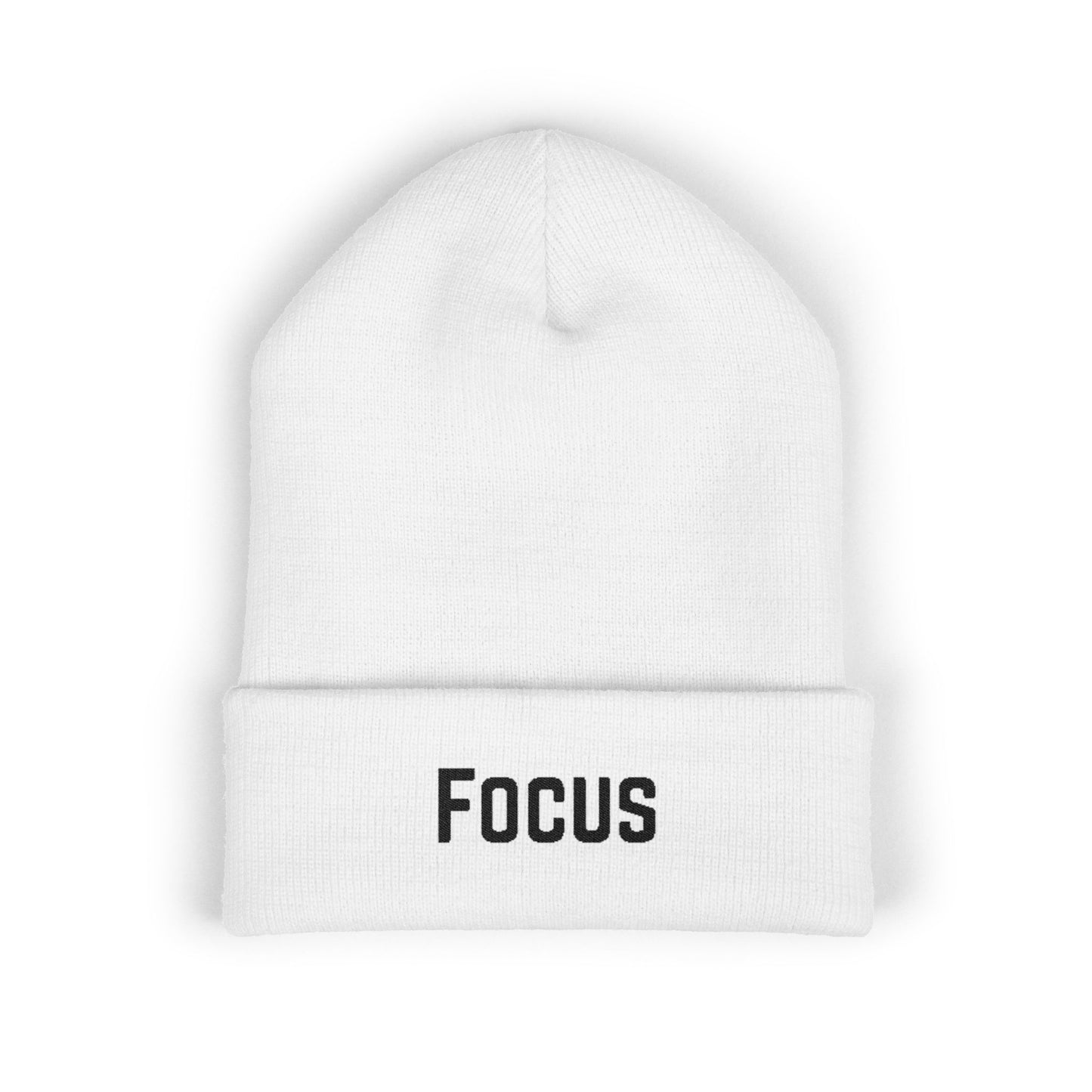 Beanie Hat - Focus Embroidered Classic Cuffed Beanie for Meditation and Mindfulness