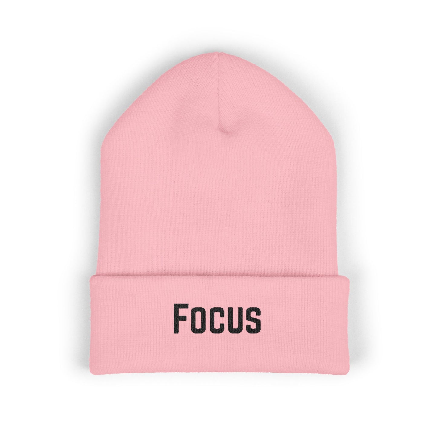 Beanie Hat - Focus Embroidered Classic Cuffed Beanie for Meditation and Mindfulness