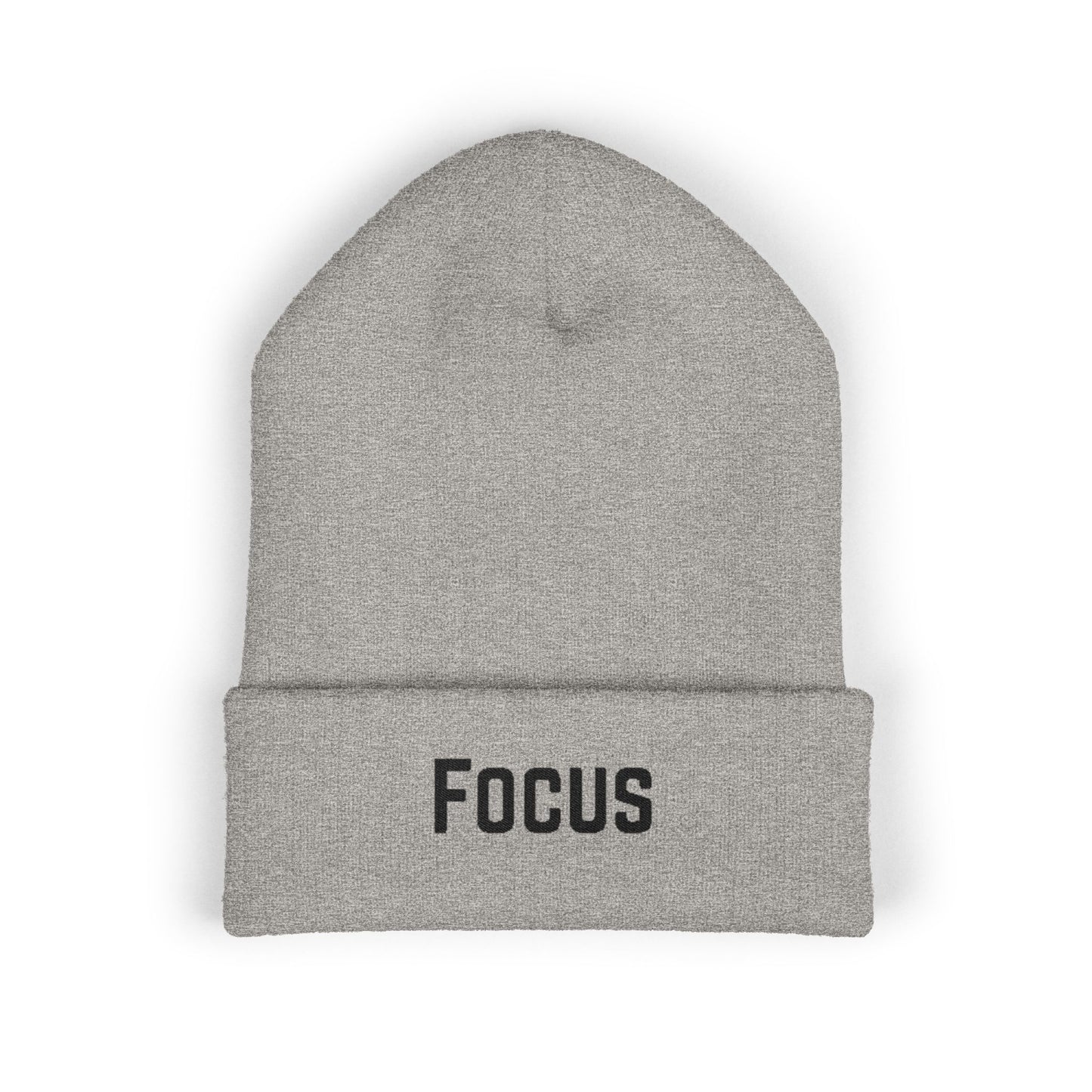 Beanie Hat - Focus Embroidered Classic Cuffed Beanie for Meditation and Mindfulness