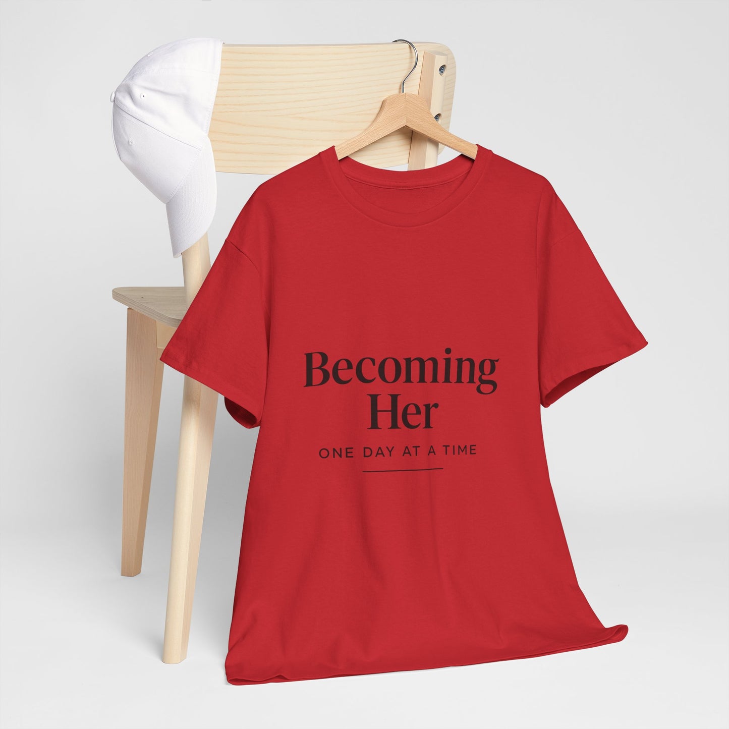 Becoming Her Unisex Heavy Cotton Tee - Inspiring Motivational T-Shirt