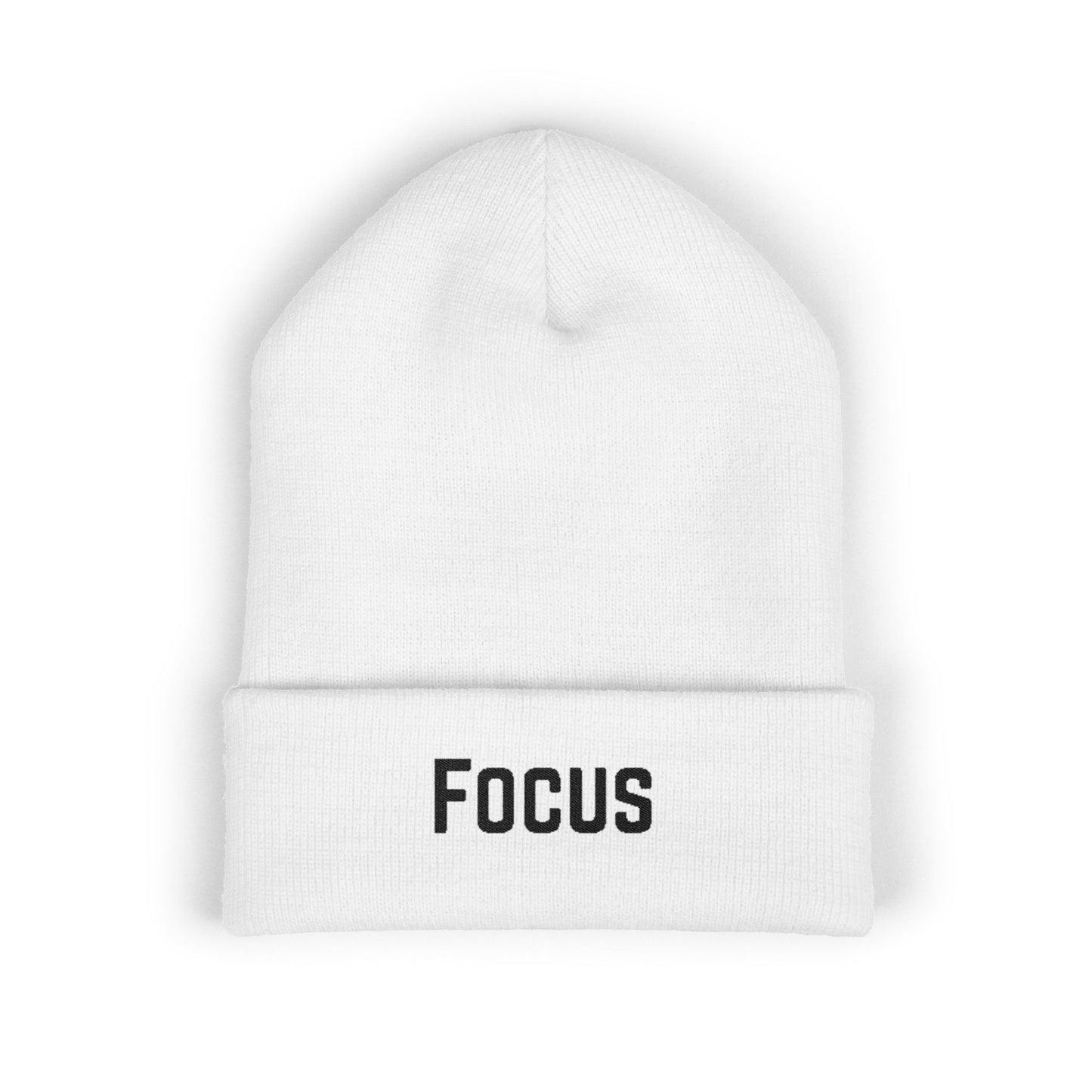 Beanie Hat - Focus Embroidered Classic Cuffed Beanie for Meditation and Mindfulness