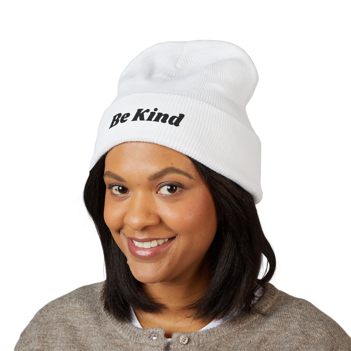 Beanie Hat - 'Be Kind' Embroidered Design