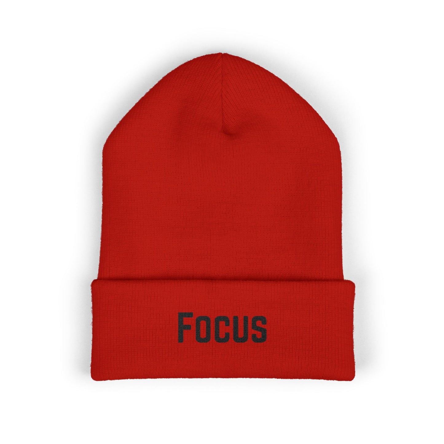Beanie Hat - Focus Embroidered Classic Cuffed Beanie for Meditation and Mindfulness