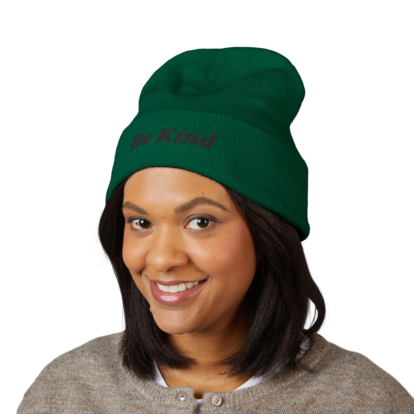 Beanie Hat - 'Be Kind' Embroidered Design