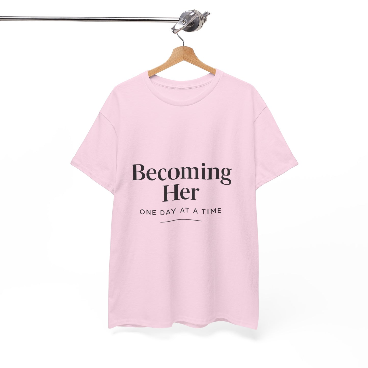 Becoming Her Unisex Heavy Cotton Tee - Inspiring Motivational T-Shirt