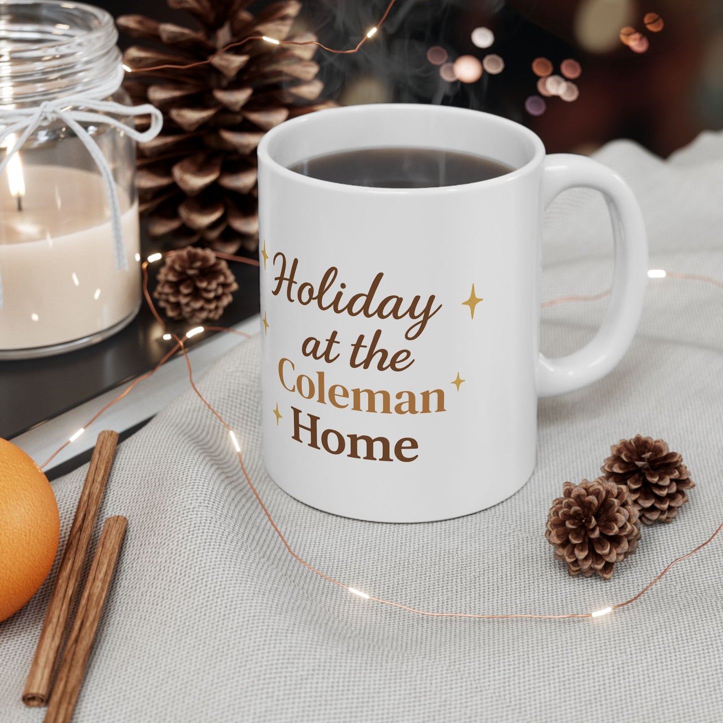 Holiday At Home Ceramic Mug — Cozy Seasonal Coffee Cup (11oz, 15oz)