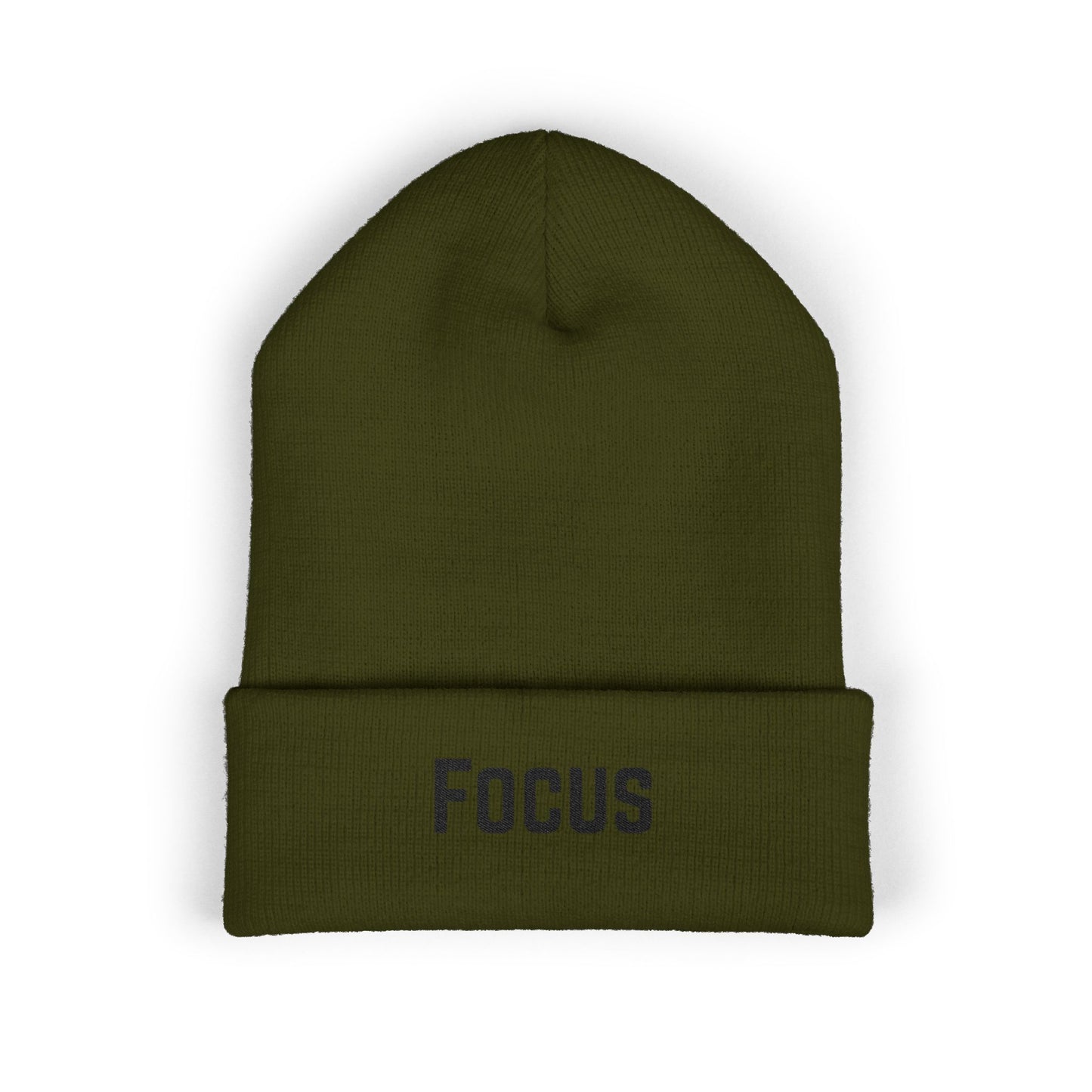 Beanie Hat - Focus Embroidered Classic Cuffed Beanie for Meditation and Mindfulness