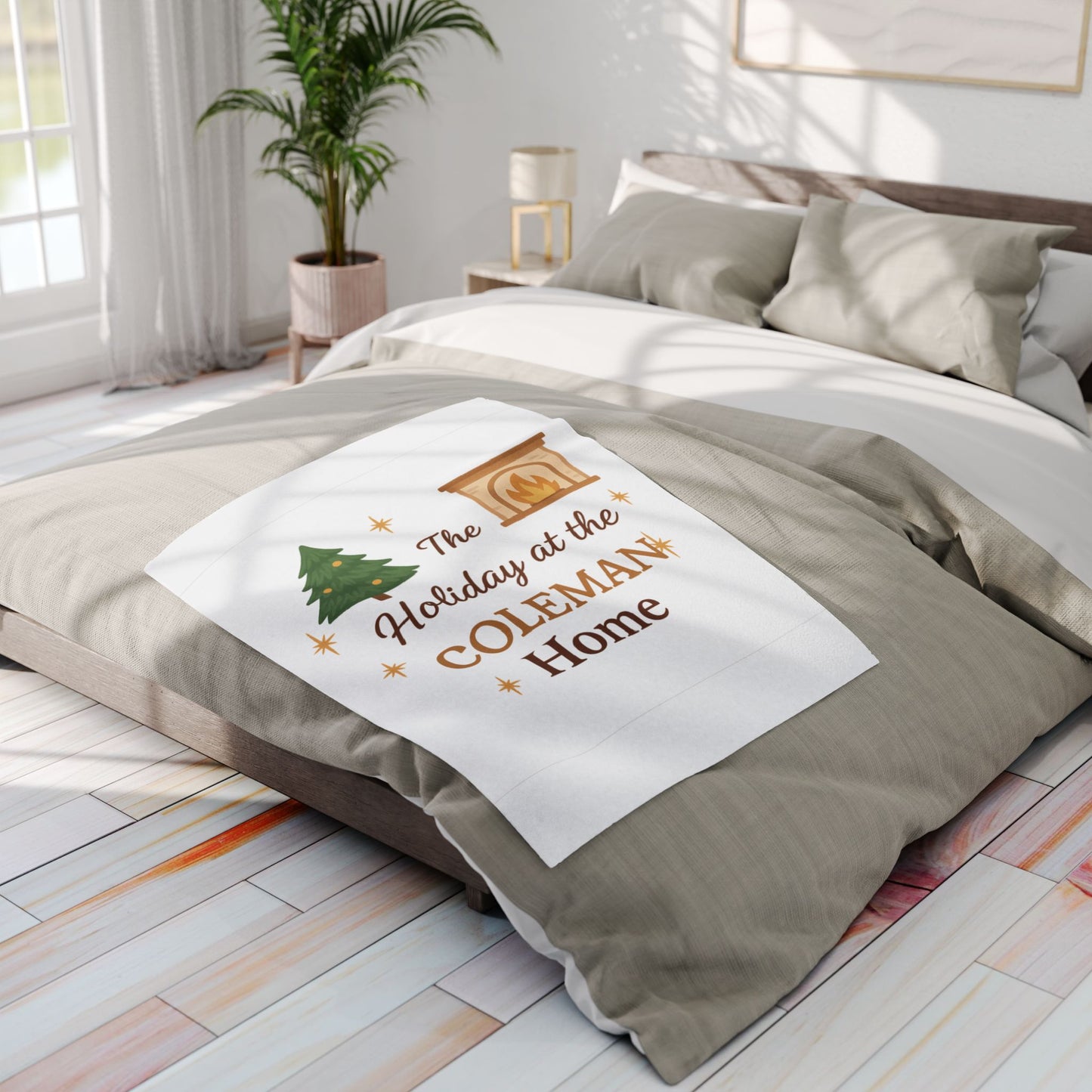 Holiday at the _______ Home Fleece Blanket — Personalized Christmas Throw