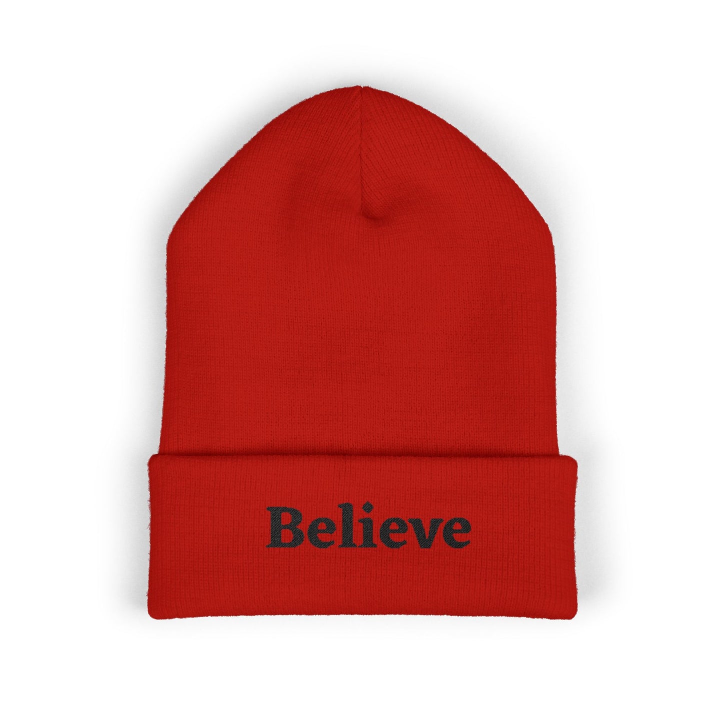 Beanie - 'Believe' Embroidered Classic Cuffed Beanie