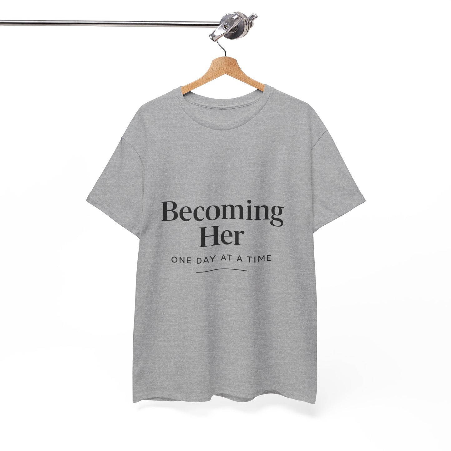 Becoming Her Unisex Heavy Cotton Tee - Inspiring Motivational T-Shirt