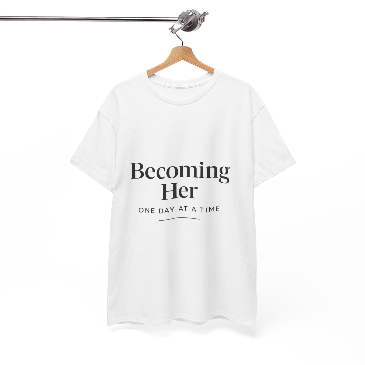 Becoming Her Unisex Heavy Cotton Tee - Inspiring Motivational T-Shirt