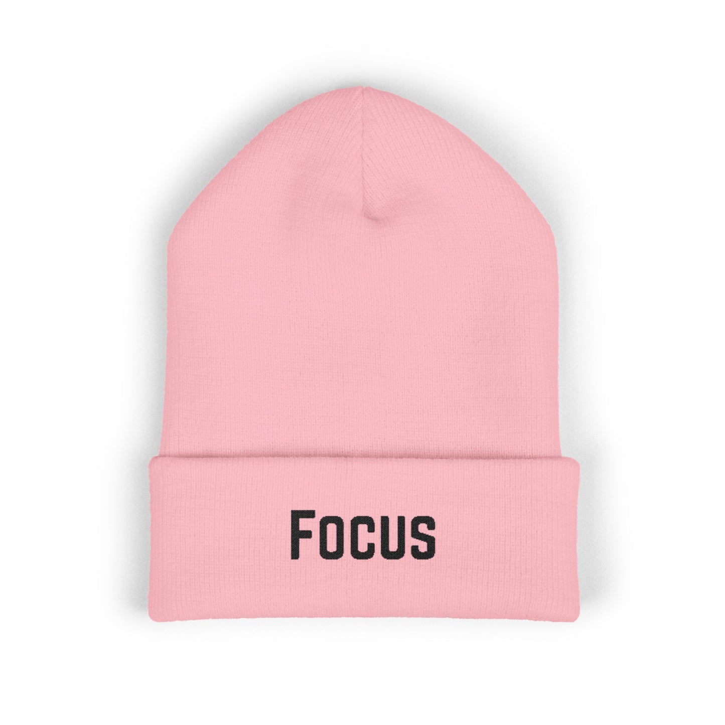 Beanie Hat - Focus Embroidered Classic Cuffed Beanie for Meditation and Mindfulness