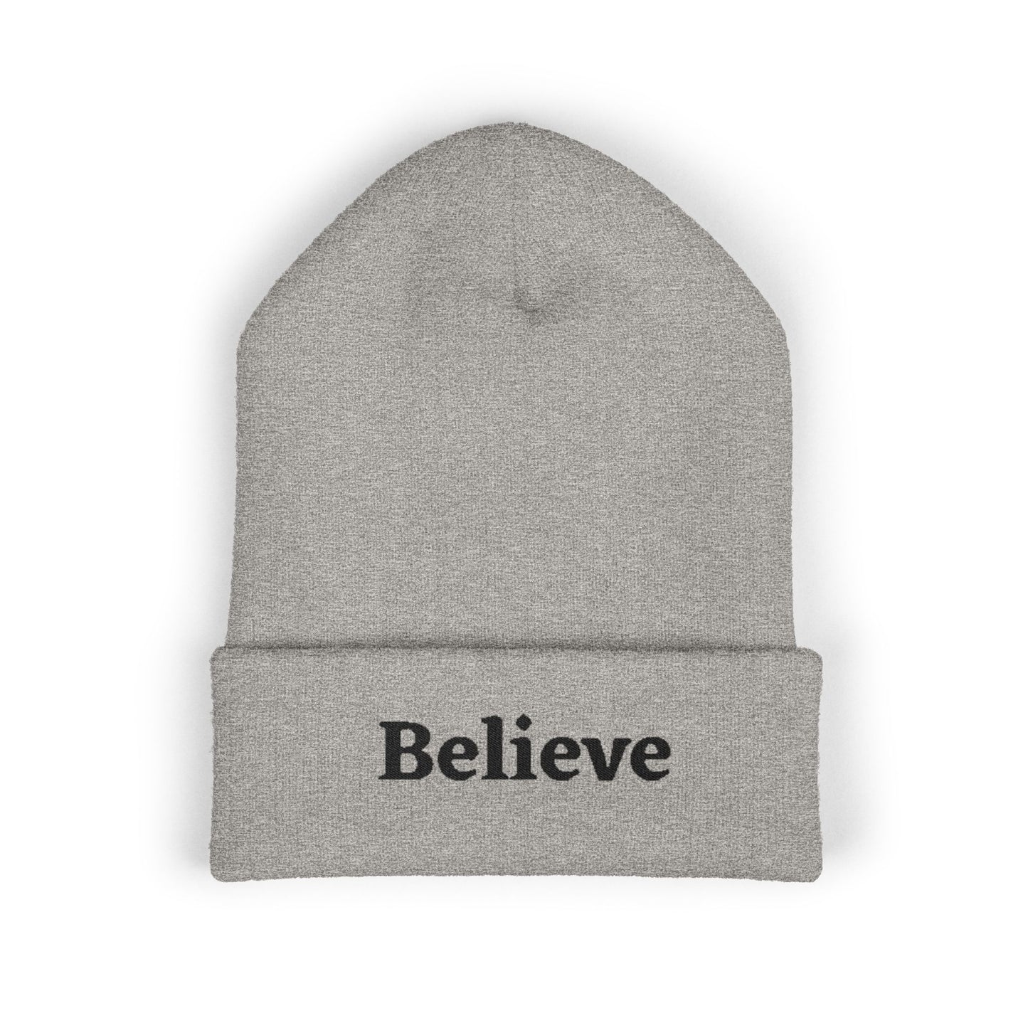 Beanie - 'Believe' Embroidered Classic Cuffed Beanie