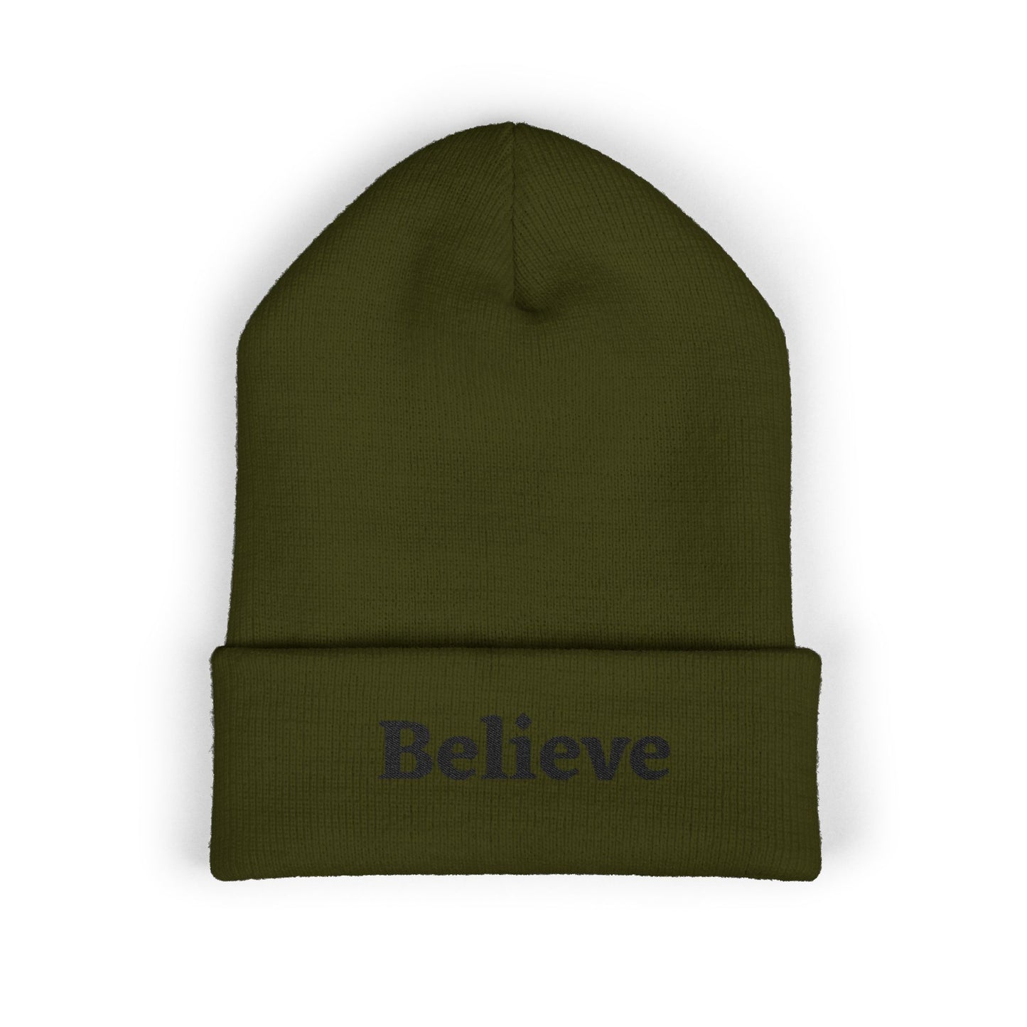 Beanie - 'Believe' Embroidered Classic Cuffed Beanie