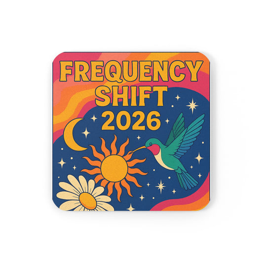 Energy Anchored 2026 Cork Back Coaster — Happy New Year Anchor Design