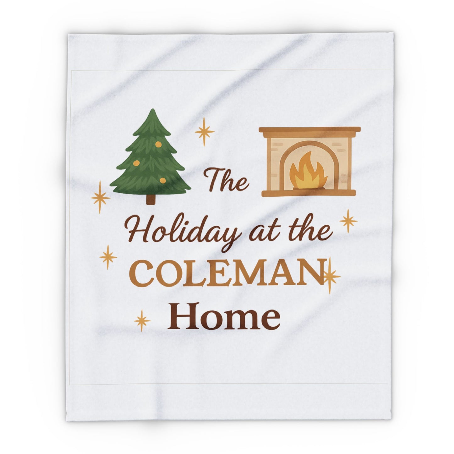 Holiday at the _______ Home Fleece Blanket — Personalized Christmas Throw
