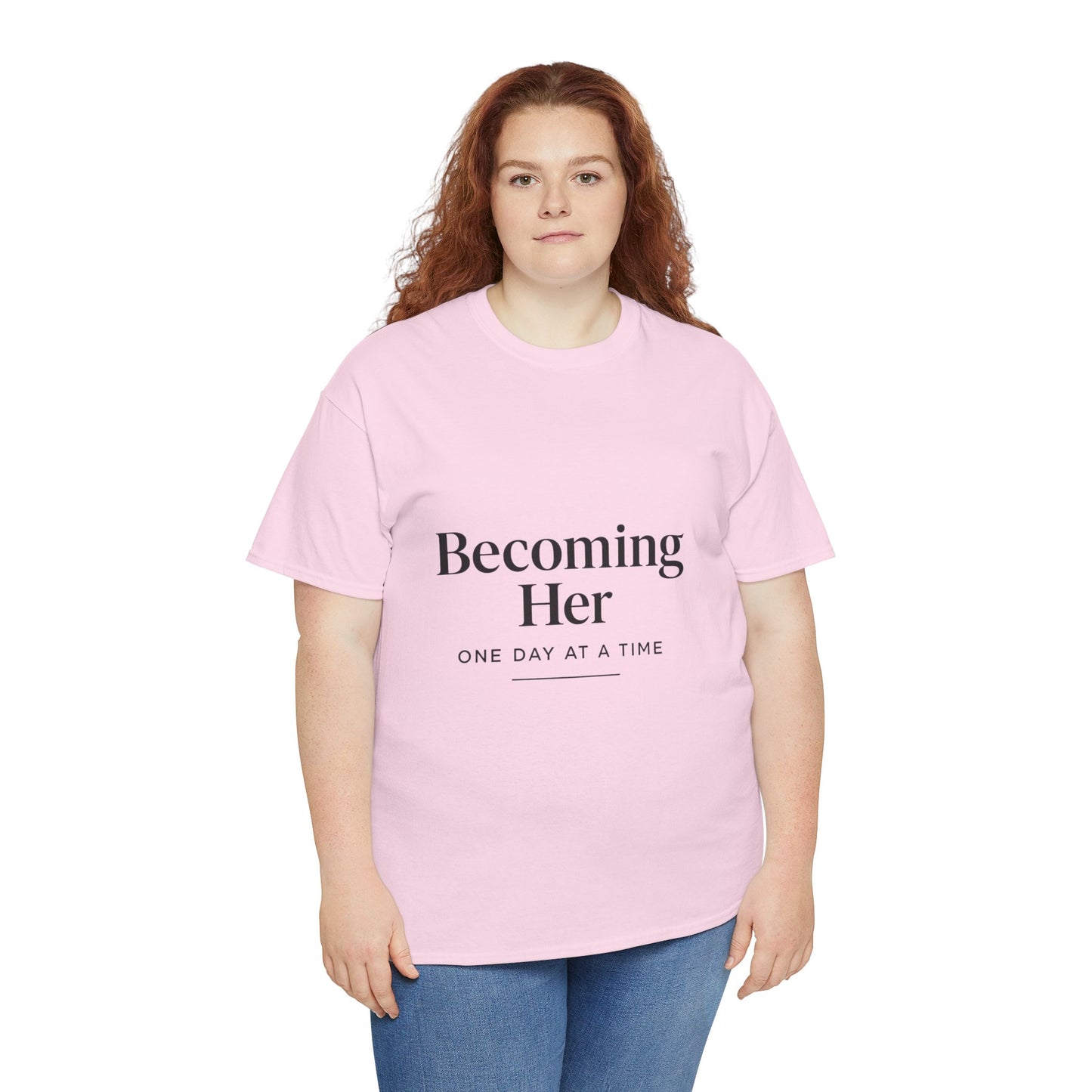 Becoming Her Unisex Heavy Cotton Tee - Inspiring Motivational T-Shirt