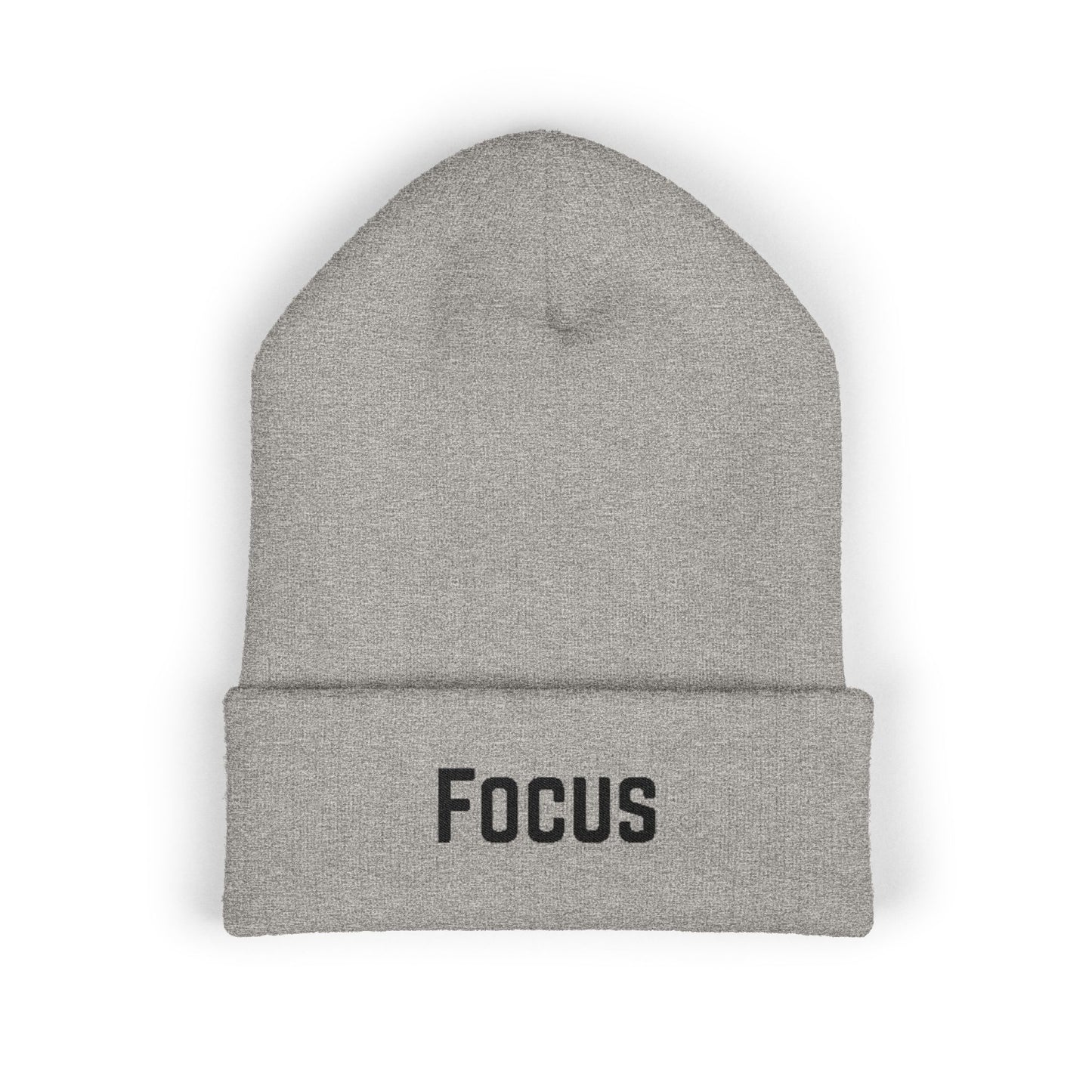 Beanie Hat - Focus Embroidered Classic Cuffed Beanie for Meditation and Mindfulness